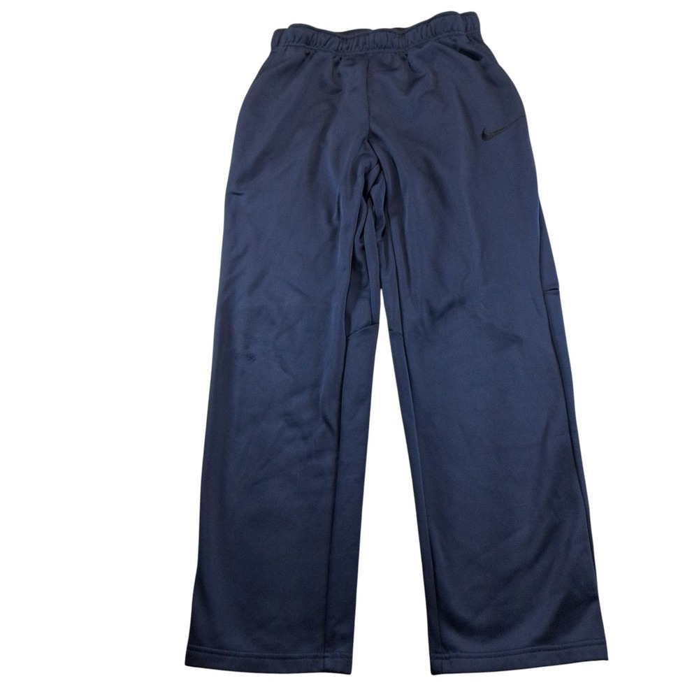 Nike Dri-FIT Athletic Pants Mens Medium Navy Blue Straight Leg Fleece Lined